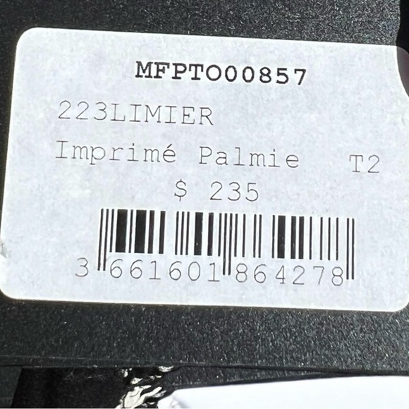 🌻NEW w/tags Maje B&W Palm Tree Print Crop Top FR Size 2 / US Medium $235 Retail - Picture 12 of 14